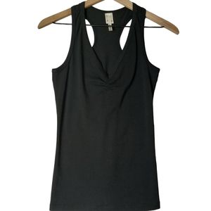 Andrea black tank top size medium with front rushing accent